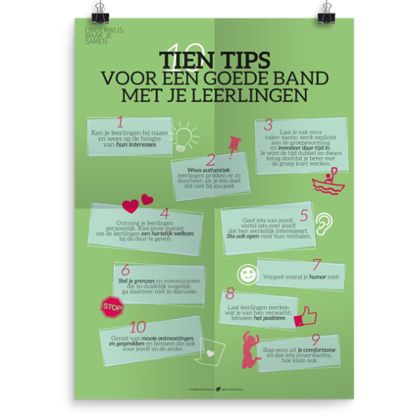 Prikkelende poster: Tien tips goede band leerlingen