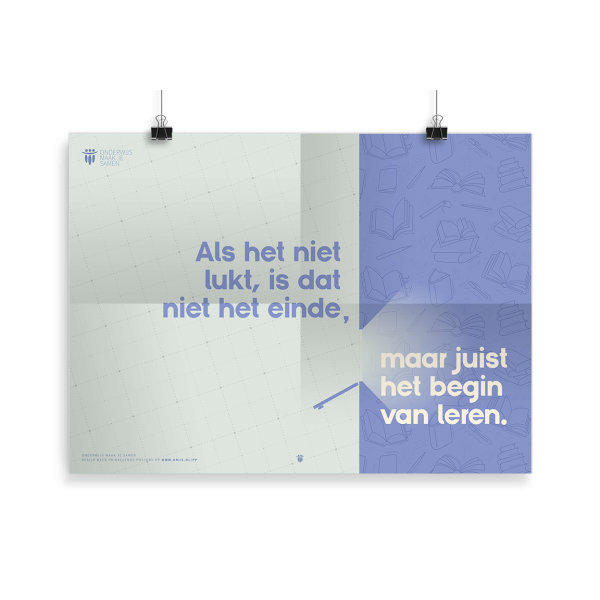 Prikkelende poster: Als het niet lukt, is dat niet het einde