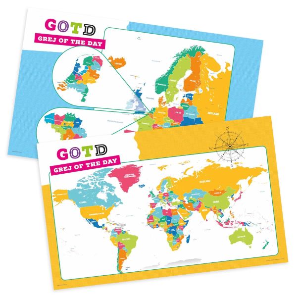 Grej of the day - poster Wereld en Europa