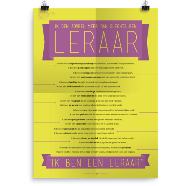 Prikkelende poster: Een leraar is zoveel meer