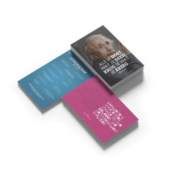 Prikkelende set (10) ansichtkaarten voor de schoolleider