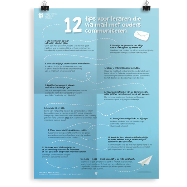 Prikkelende poster: 12 tips voor leraren die via mail met ouders communiceren