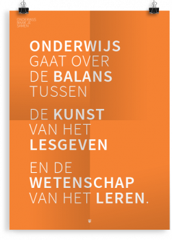 Prikkelende poster: Onderwijs gaat over de balans