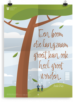 Prikkelende poster: Een boom die langzaam groeit
