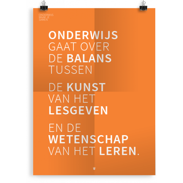 Prikkelende poster: Onderwijs gaat over de balans