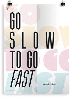 Prikkelende poster: Go slow to go fast