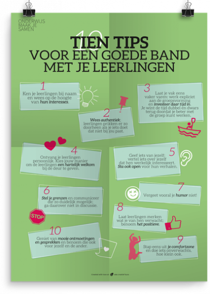 Prikkelende poster: Tien tips goede band leerlingen