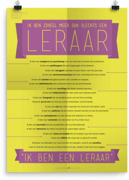 Prikkelende poster: Een leraar is zoveel meer