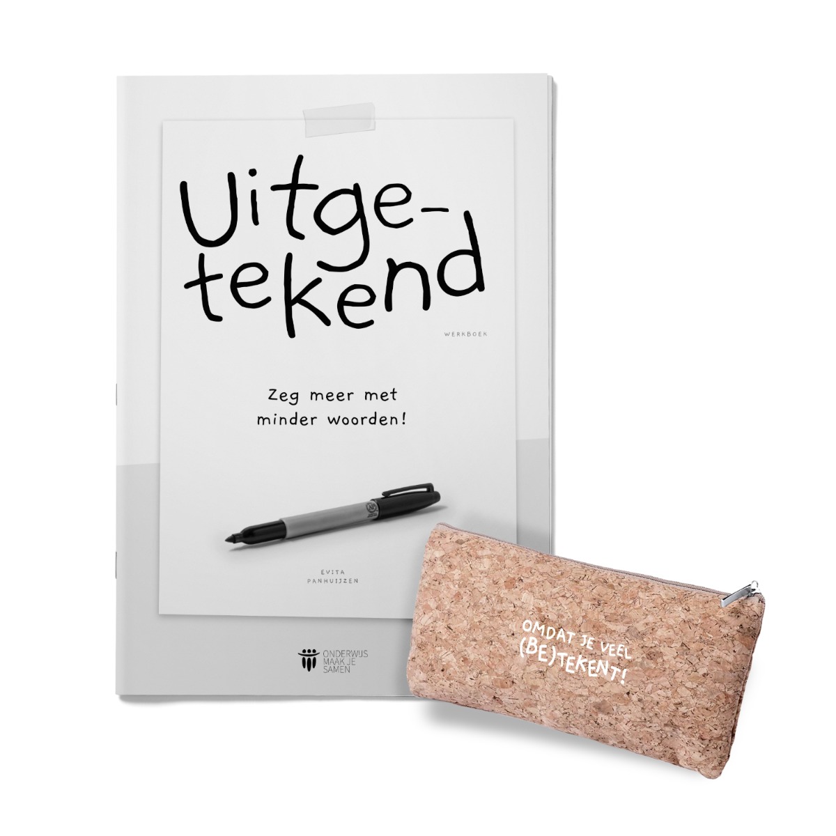 Afbeelding van Uitgetekend + Etui 'Omdat je veel (be)tekent!'