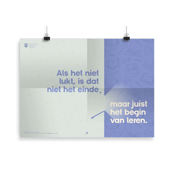 Prikkelende poster: Als het niet lukt, is dat niet het einde