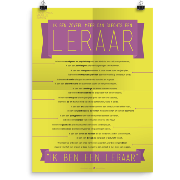 Prikkelende poster: Een leraar is zoveel meer