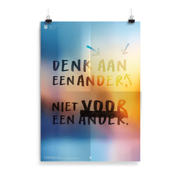 Prikkelende poster: Denk aan een ander