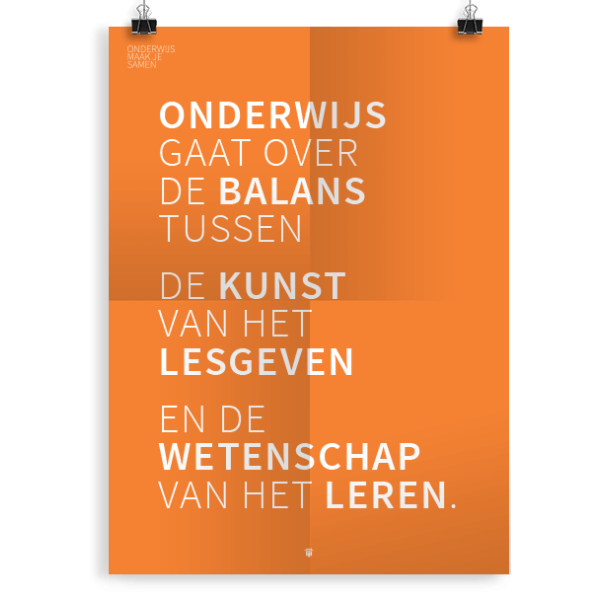 Prikkelende poster: Onderwijs gaat over de balans